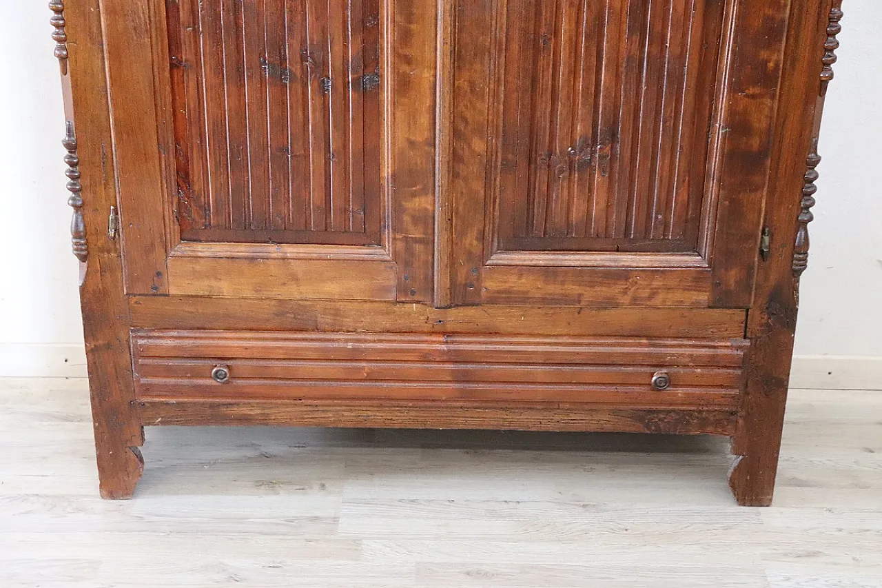 Solid poplar wardrobe, mid 19th century 4