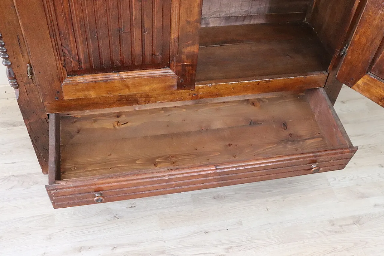 Solid poplar wardrobe, mid 19th century 9