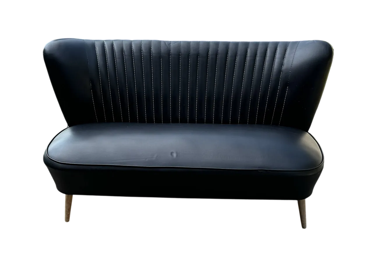 Mid-Century sky black cocktail sofa, 1950s 9