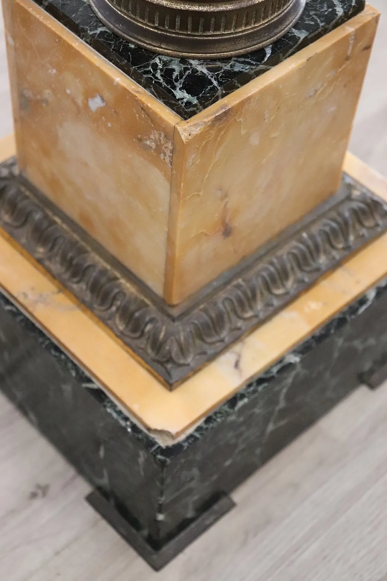 Yellow and green marble column with bronze details, late '800 8