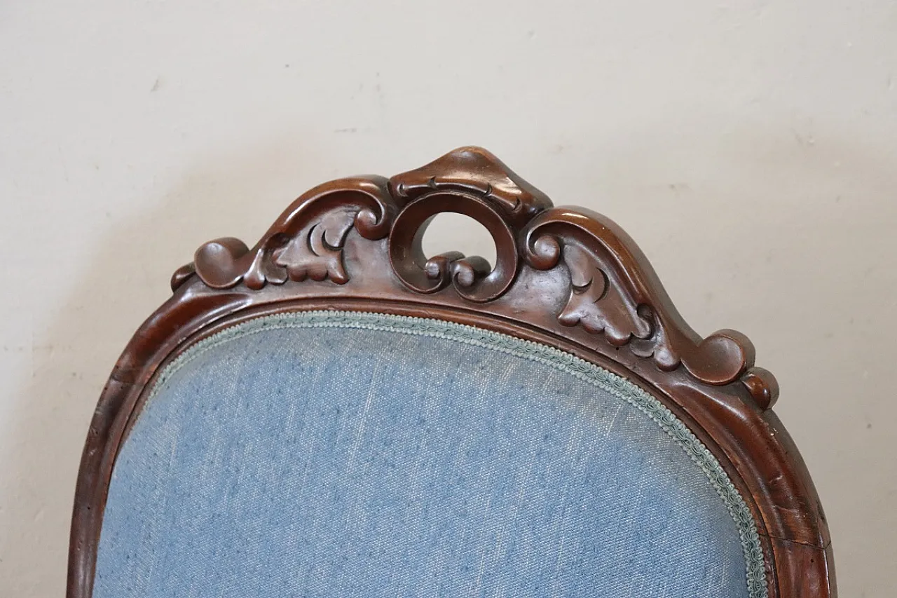 Poltrona in noce imbottita, metà '800 6