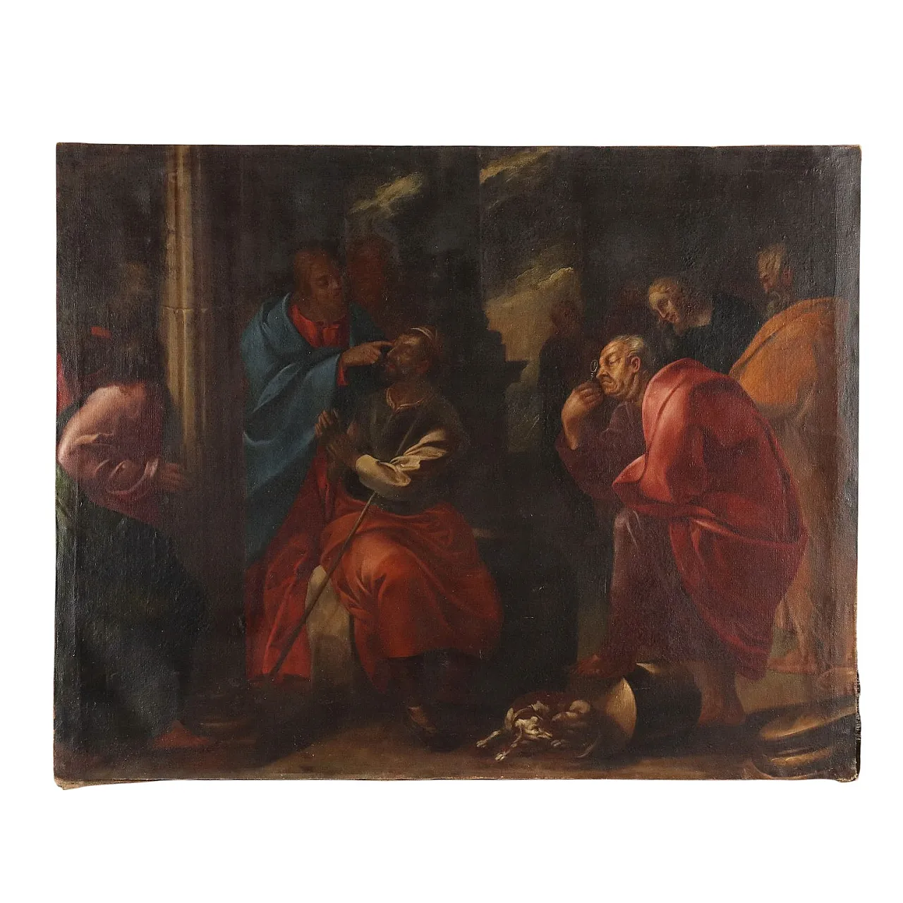 The healing of the man born blind, oil on canvas, 18th century 1