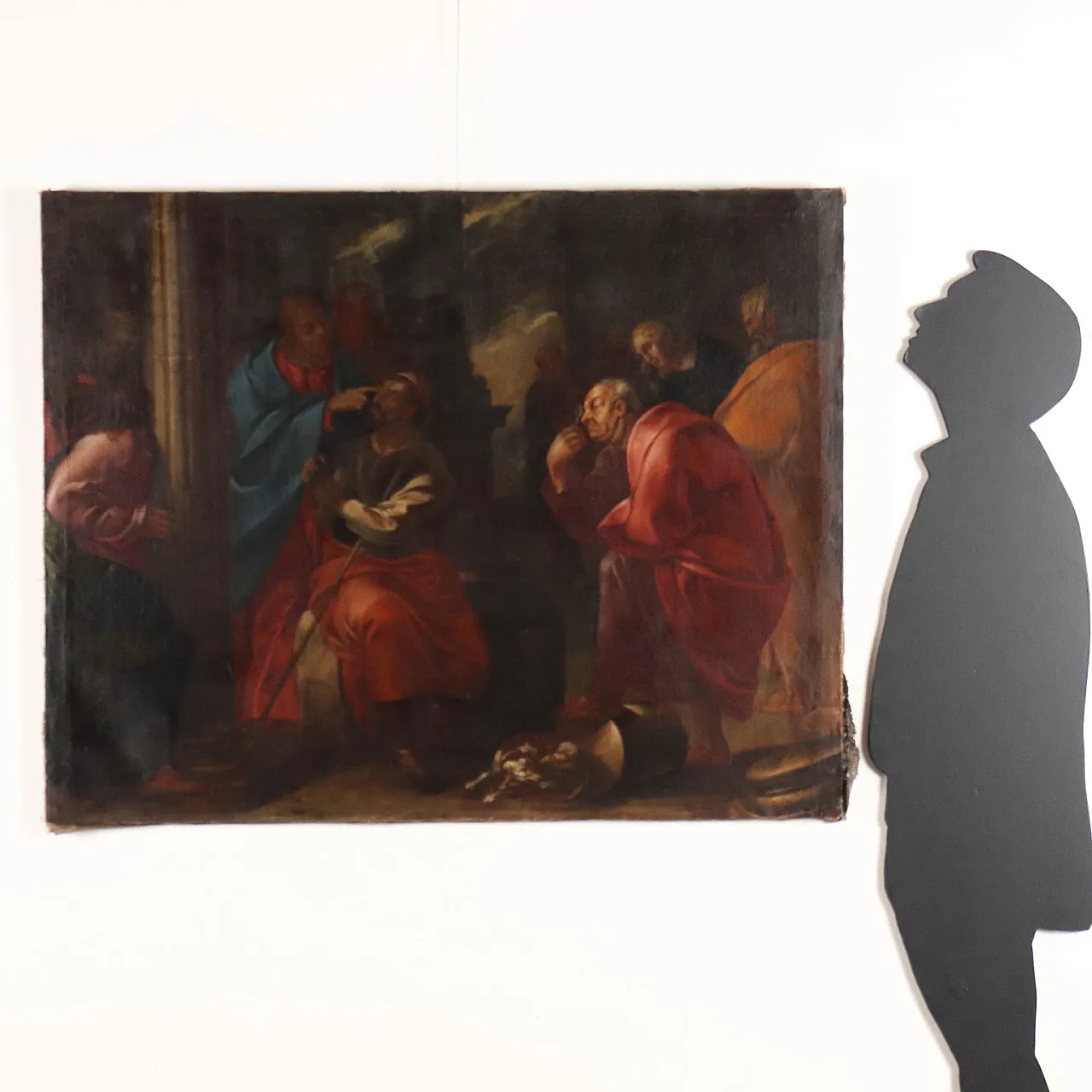 The healing of the man born blind, oil on canvas, 18th century 2