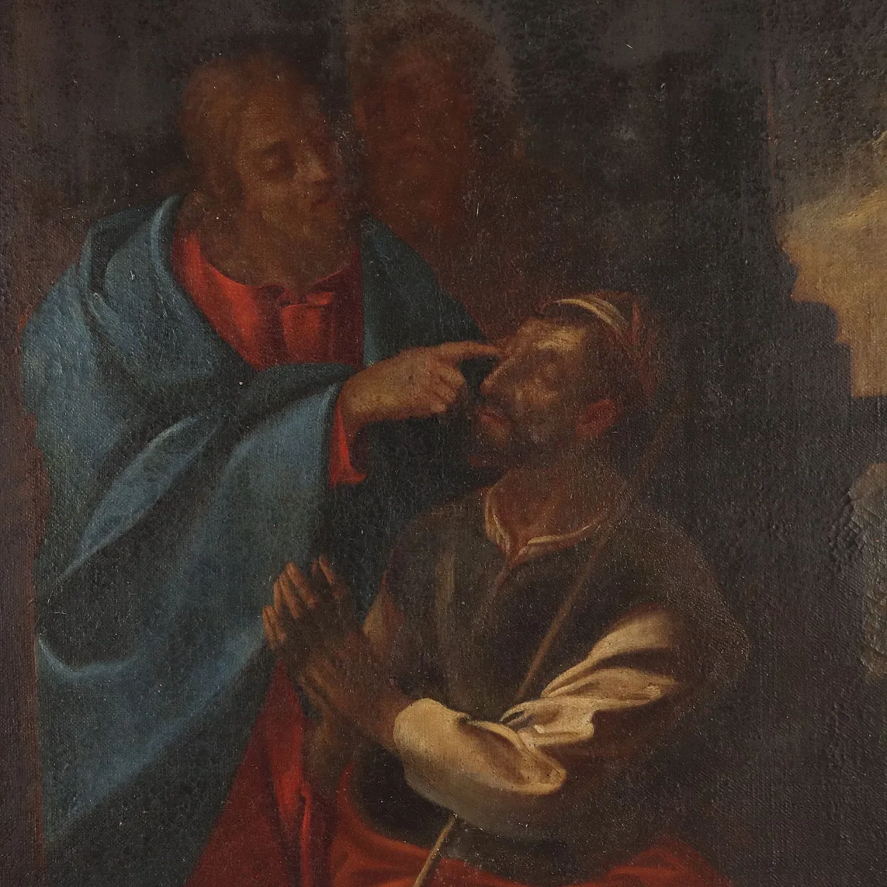 The healing of the man born blind, oil on canvas, 18th century 4