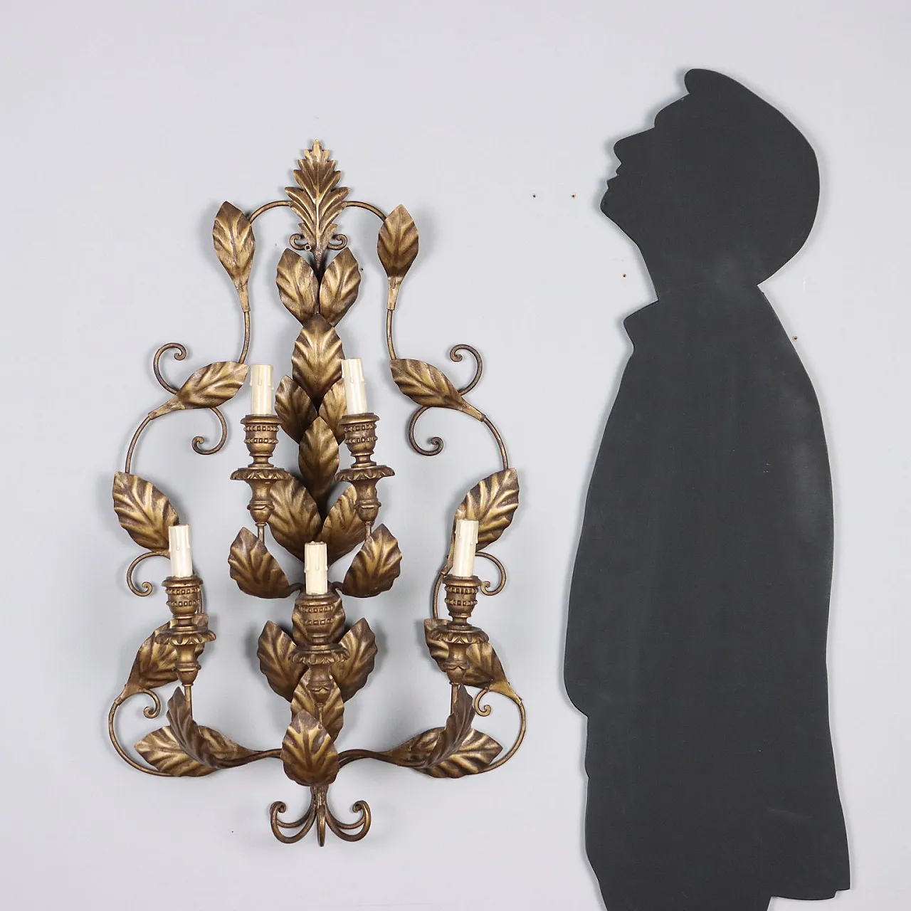 Pair of five-light sheet metal wall lamps 2