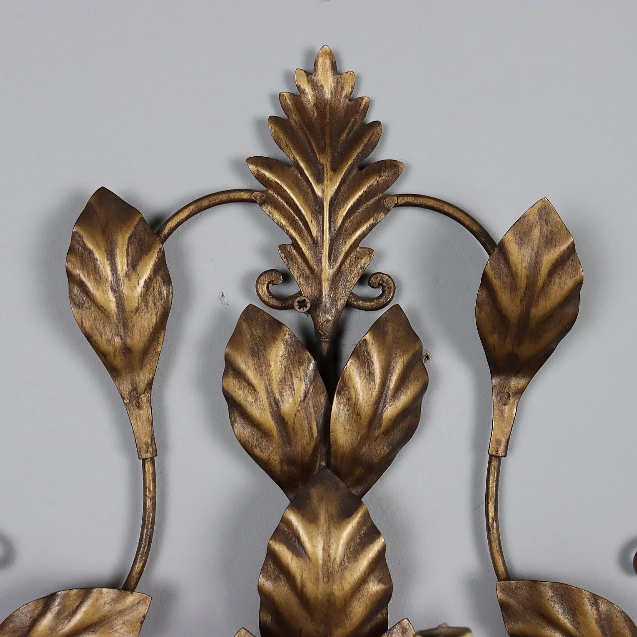 Pair of five-light sheet metal wall lamps 4