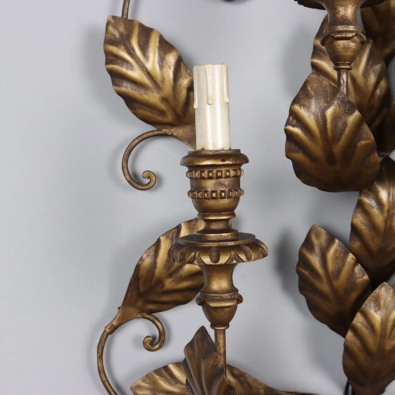 Pair of five-light sheet metal wall lamps 5