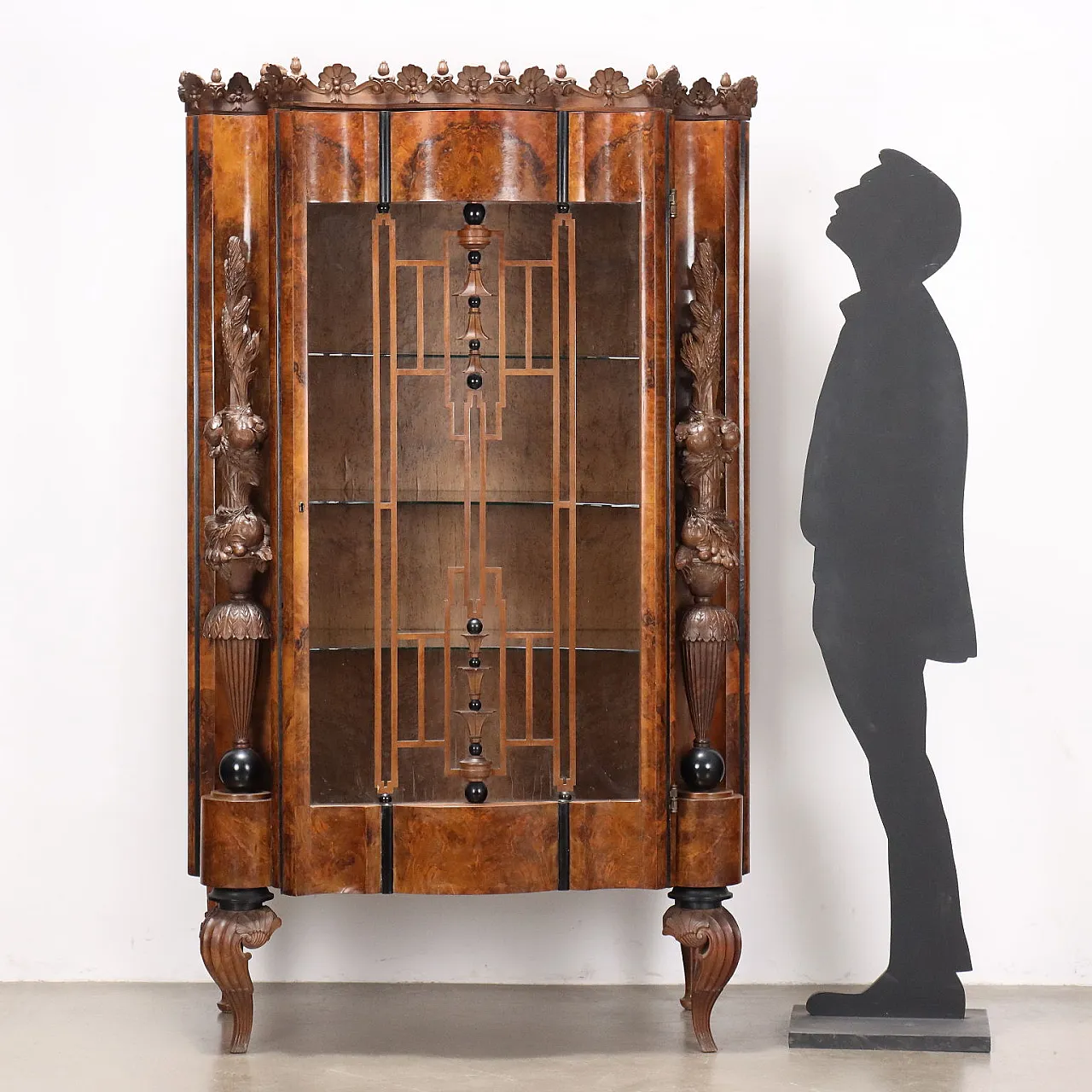 Vetrina Art Deco in noce, primo '900 2