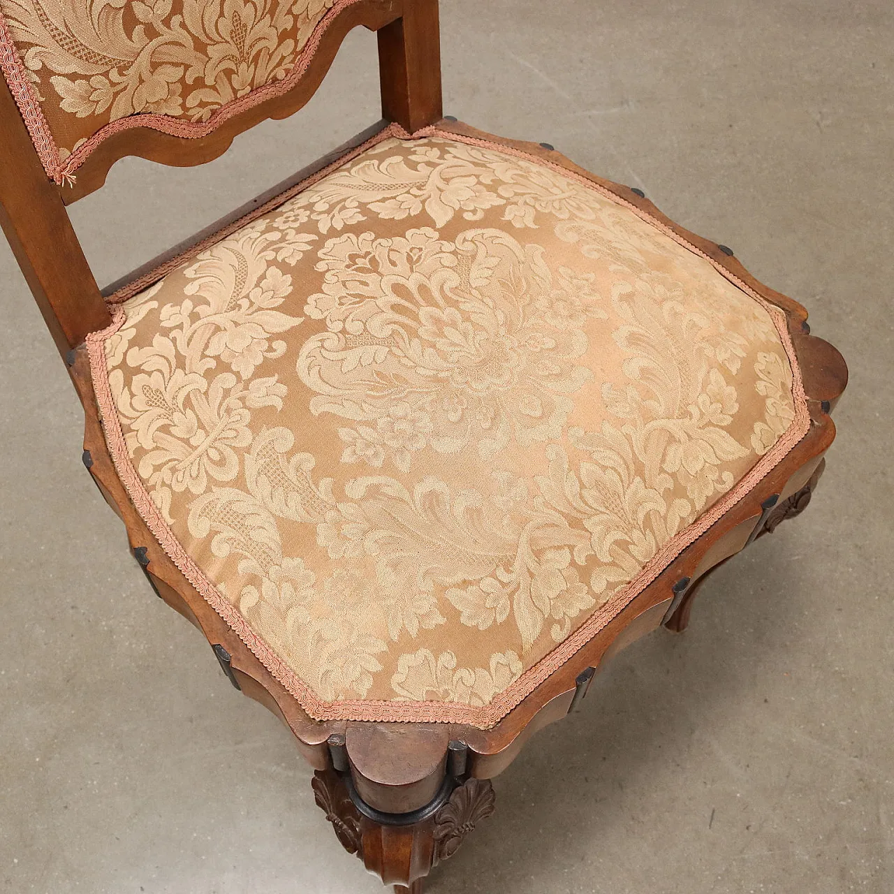 6 Deco-style chairs in wood and fabric, late 20th century 7