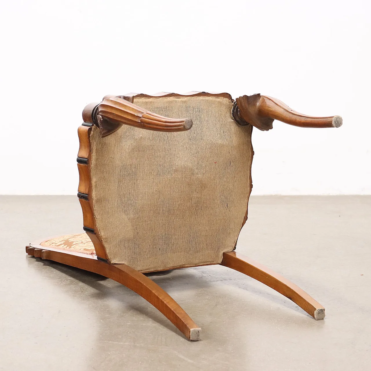 6 Deco-style chairs in wood and fabric, late 20th century 9