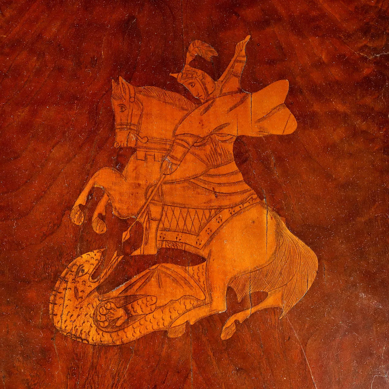 Tavolino da caffè in noce impiallacciato, '800 4