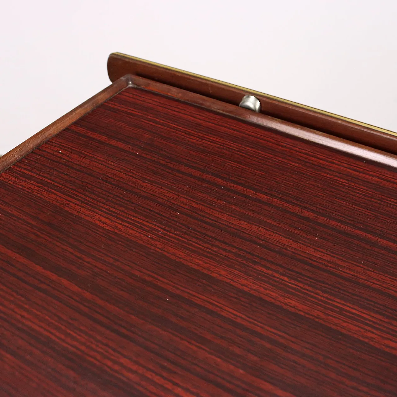 Carrello da cucina in legno e ottone, anni '60 4