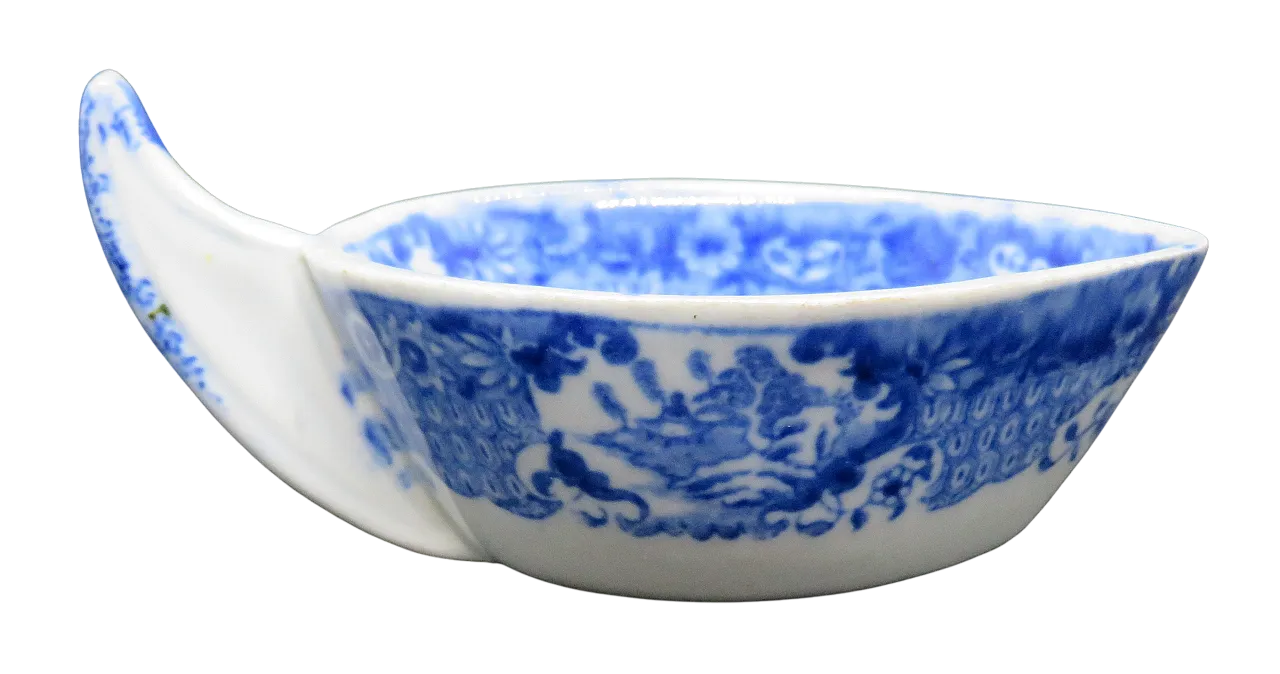 Imbarcazione inglese in perle blu e bianche con stampa, '800 9