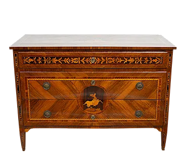 Louis XVI chest of drawers in precious woods, 18th century