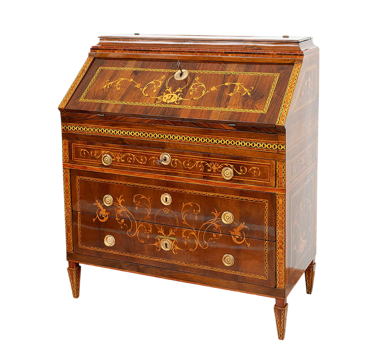 Louis XVI walnut veneer with inlays, 18th century 11