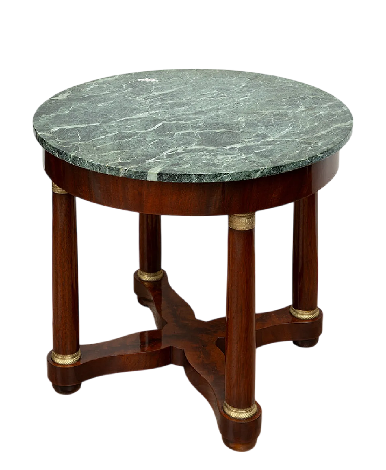 Mahogany feather coffee table with marble top, 20th century 5