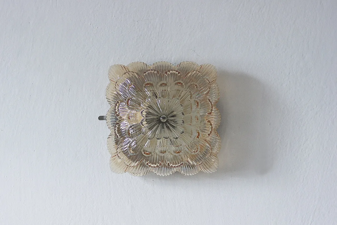 Applique Mid-Century in vetro di Massive, anni '60 2