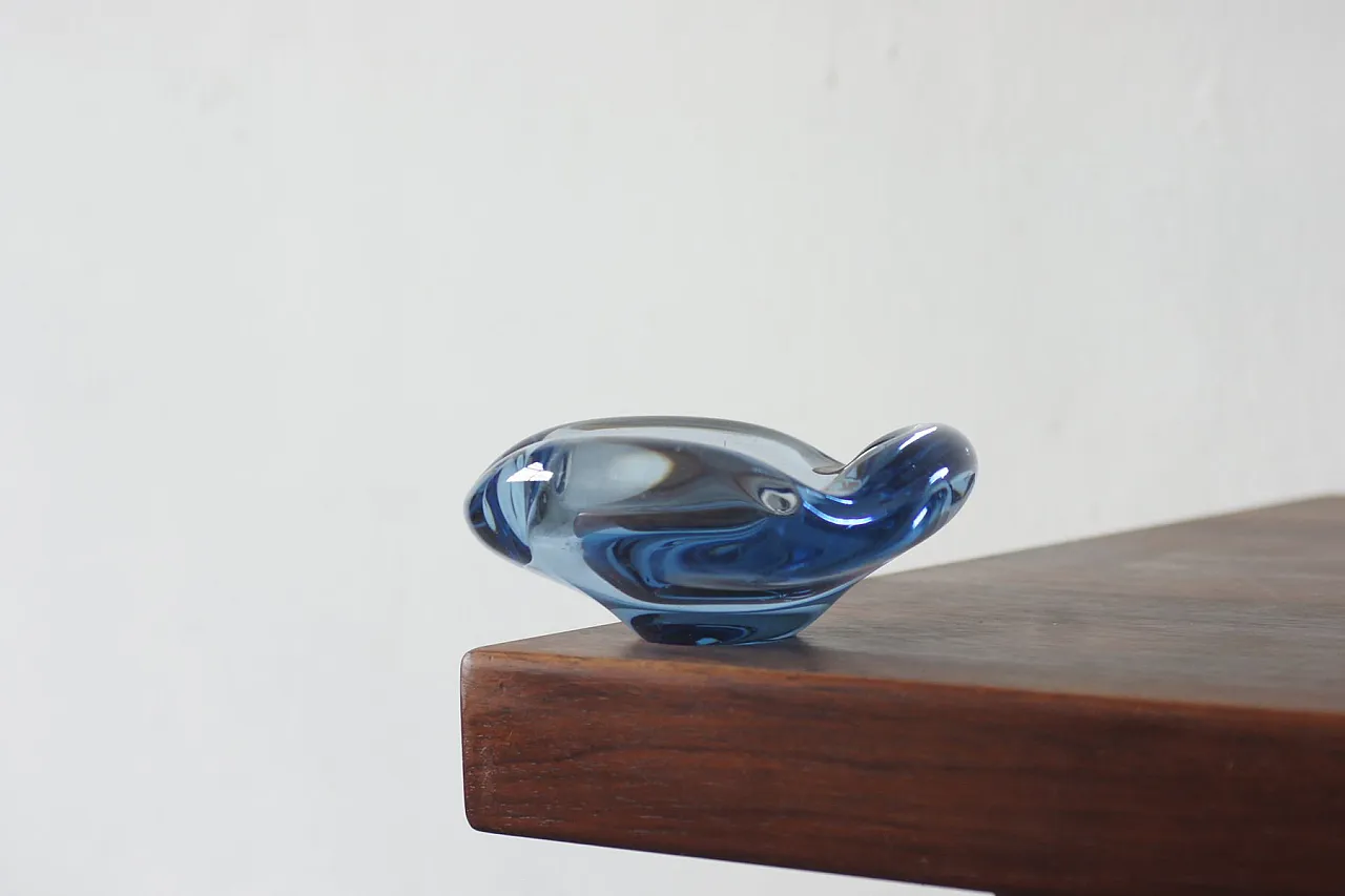 Coppia di posacenere in vetro di Lütken per Holmegaard, anni '50 1