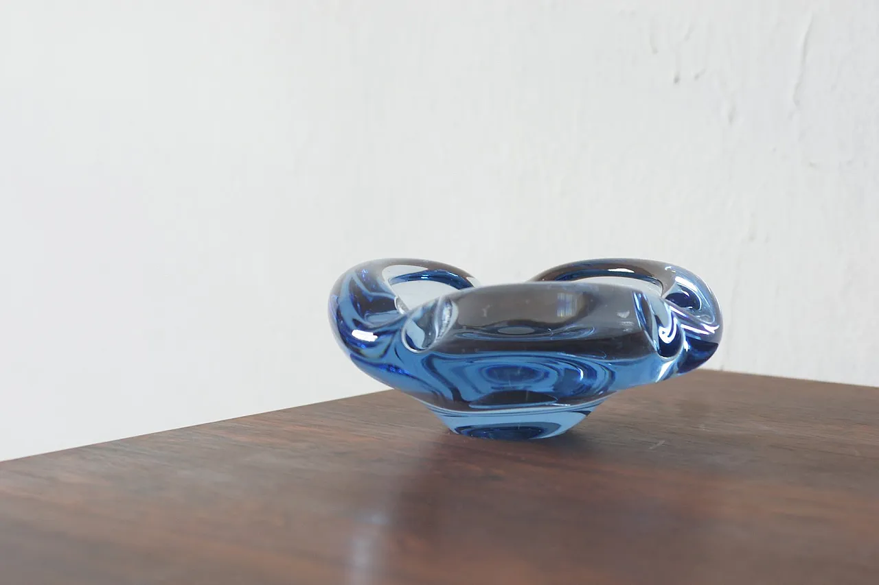 Coppia di posacenere in vetro di Lütken per Holmegaard, anni '50 2