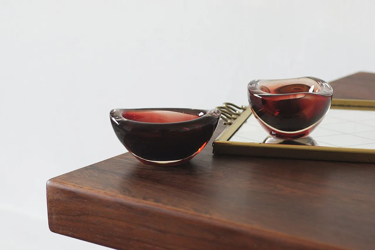 Pair of glass bowls Selena by Sven Palmqvist for Orrefors, 1950s 4
