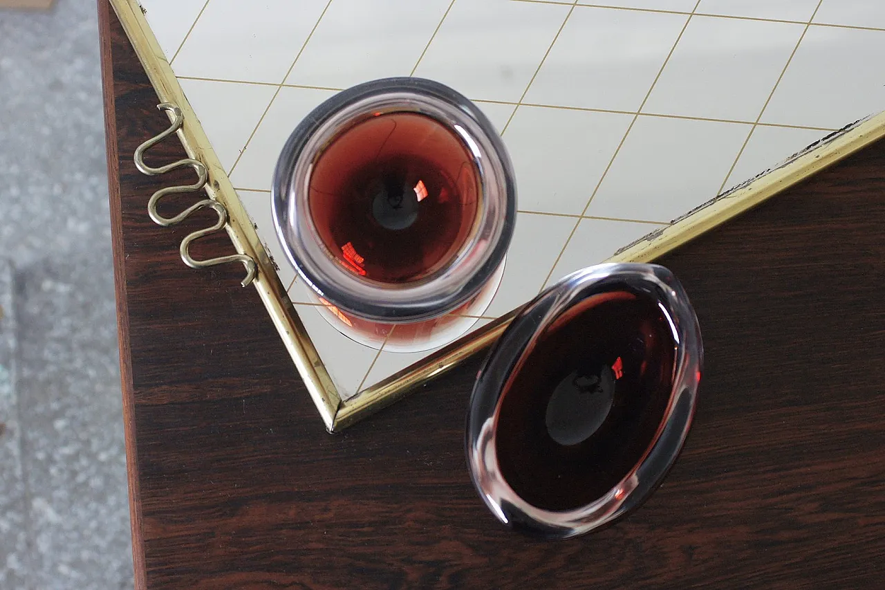 Pair of glass bowls Selena by Sven Palmqvist for Orrefors, 1950s 5