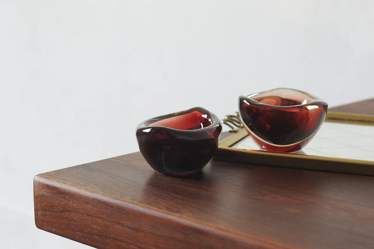 Pair of glass bowls Selena by Sven Palmqvist for Orrefors, 1950s 6