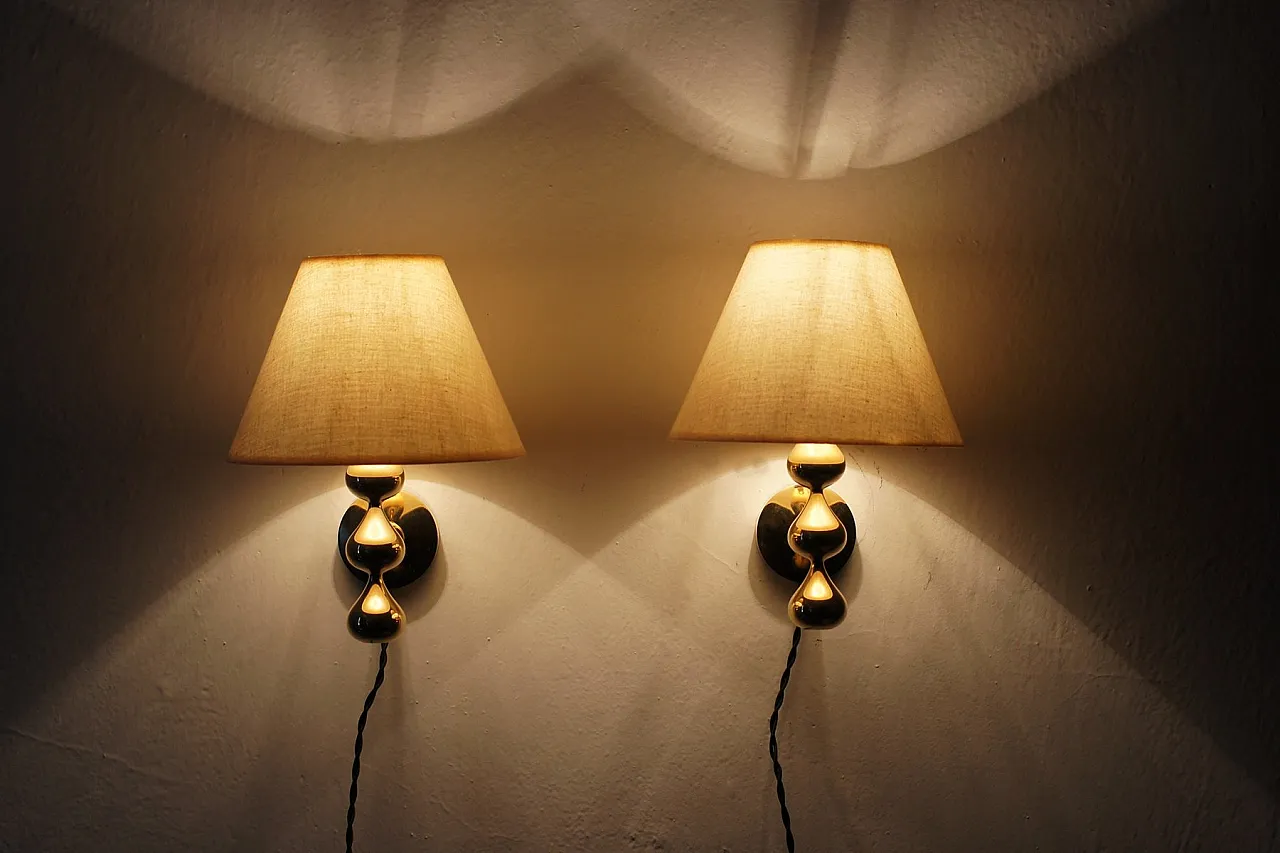 Coppia di applique placcate in oro di Hugo Asmussen, anni '70 8