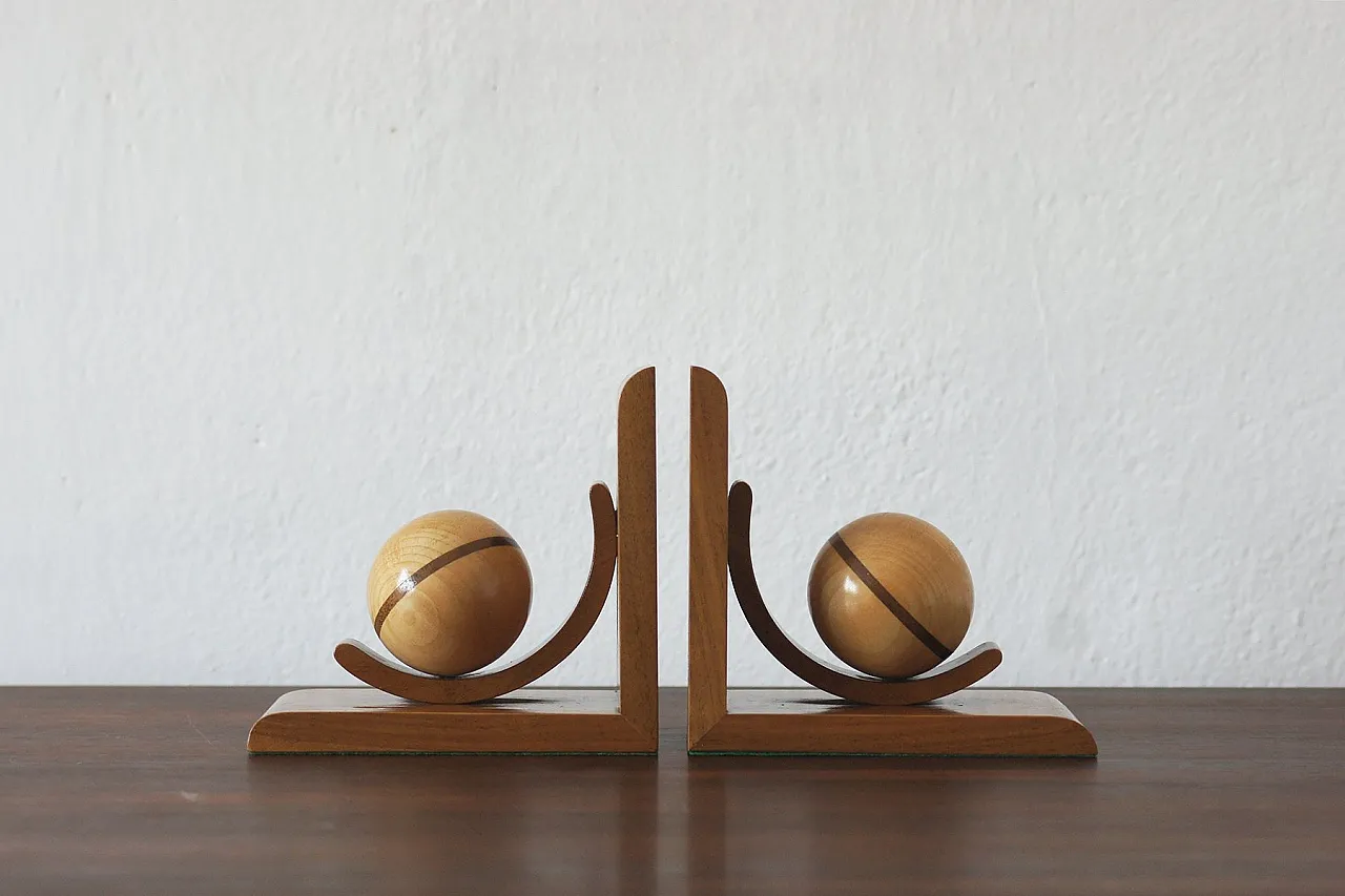 Pair of Mid-Century Modern wooden bookends, 1940s 1