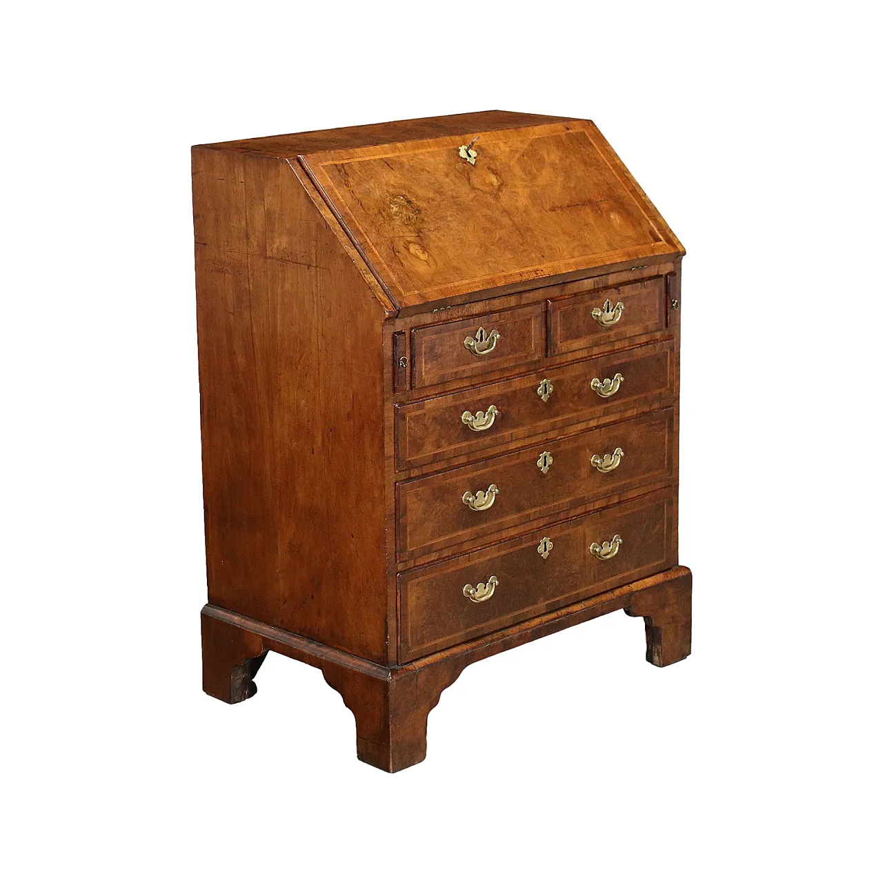 Ribalta Queen Anne in noce e radica di noce, '700 1