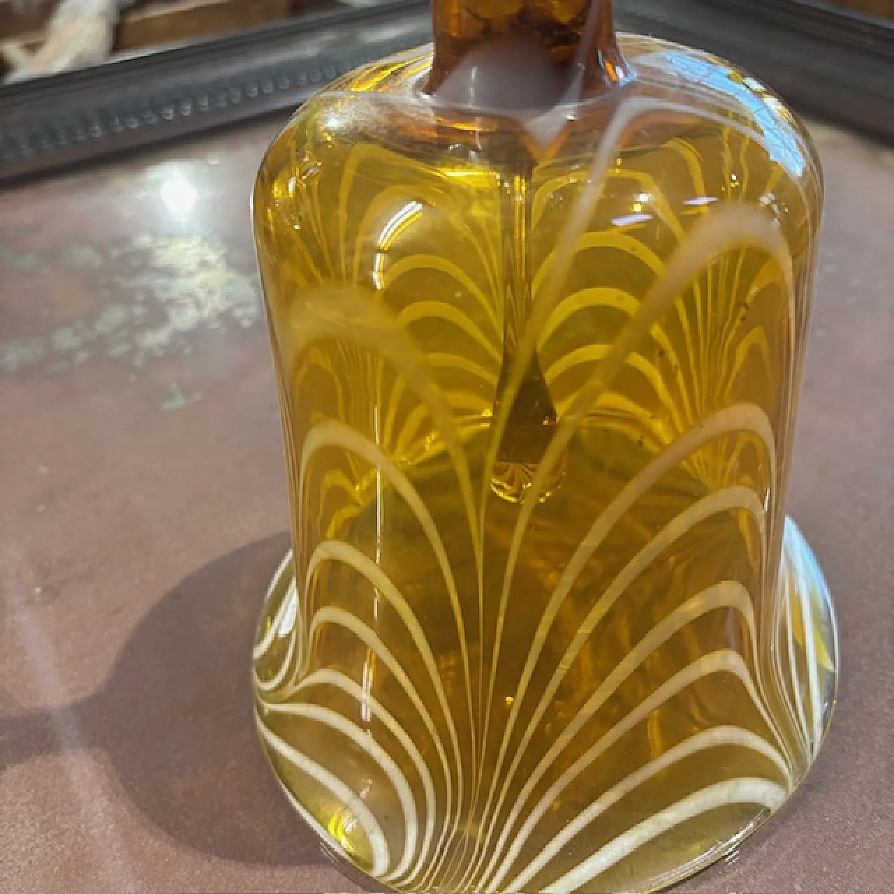 Campana in vetro giallo e bianco, '800 6