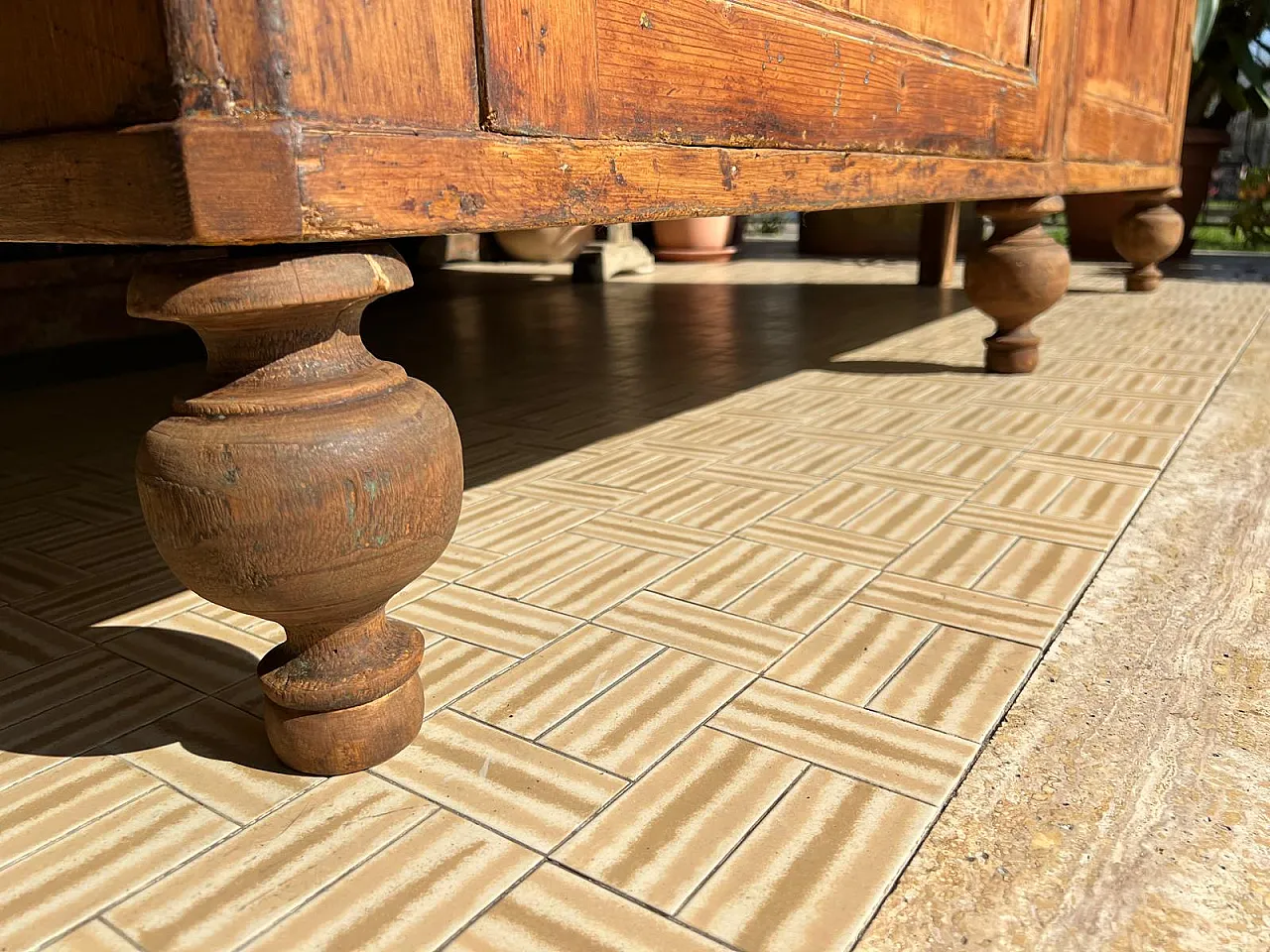 Credenza in abete rustica, '800 11