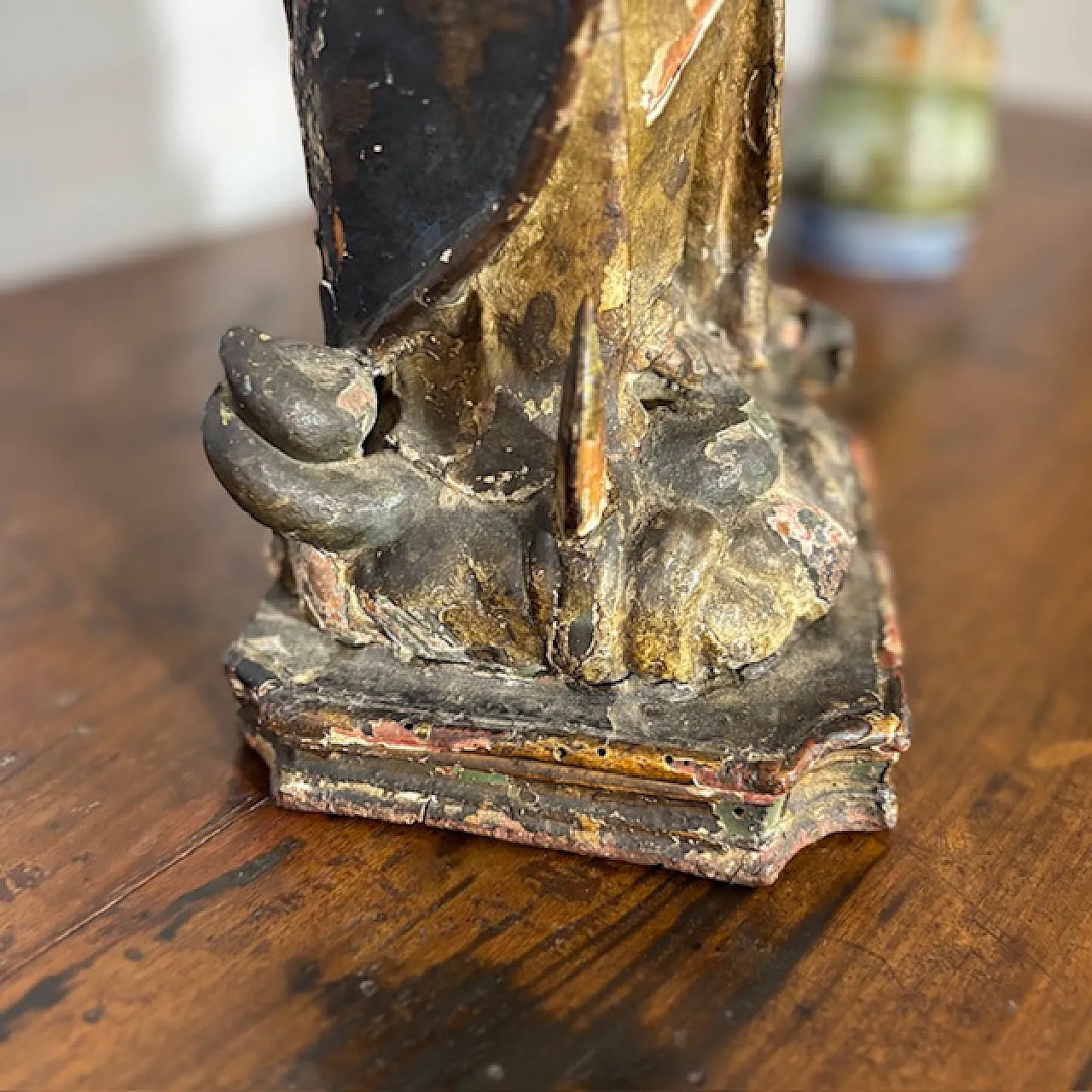 Wooden virgin polychrome sculpture, 17th century 8