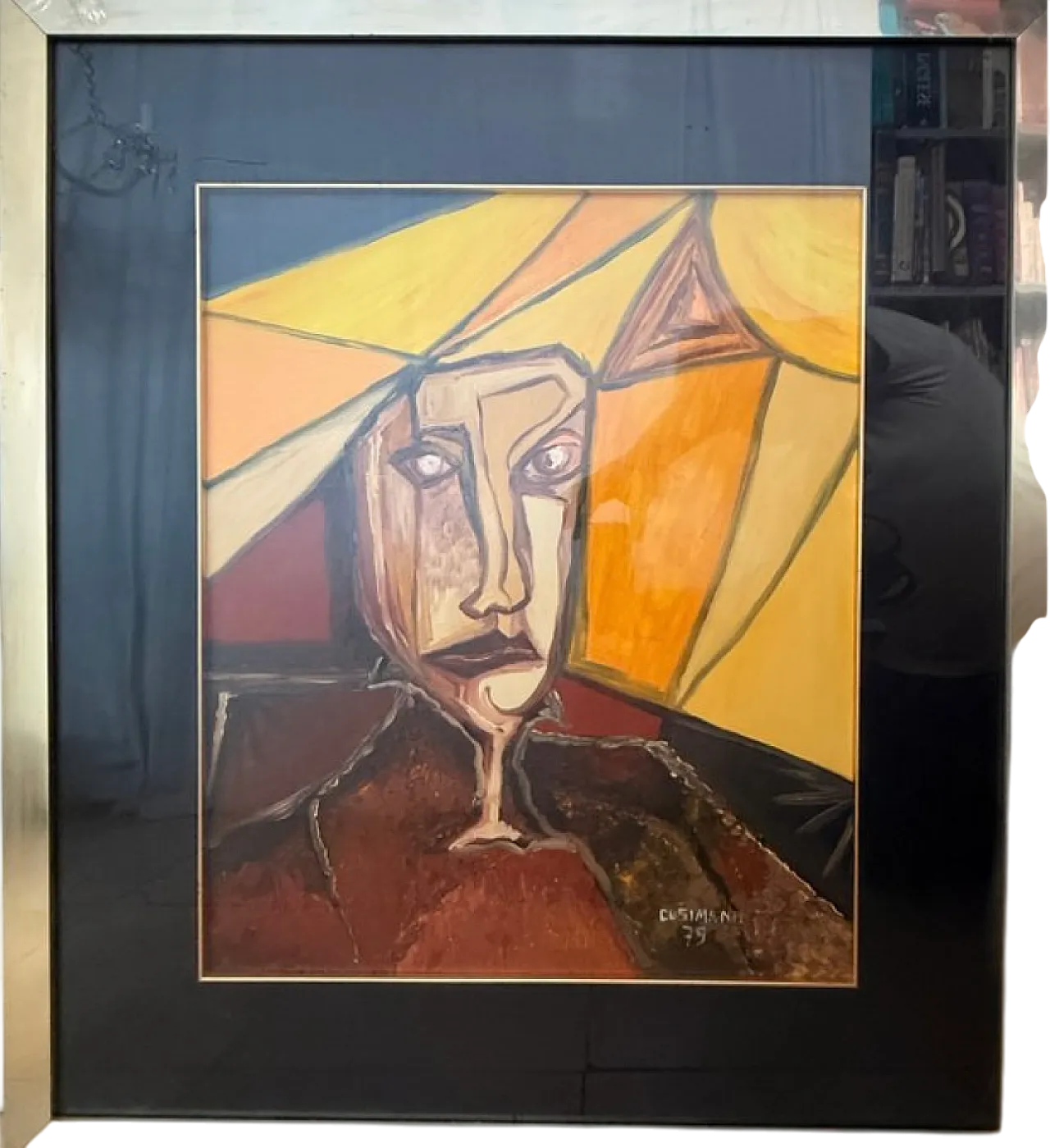 Portrait expressionist style abstract oil on cusiman canvas 79 10