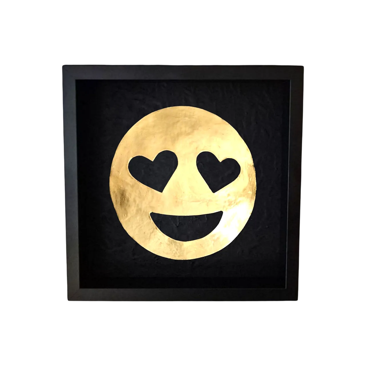 Smiley in Love emoticon 23kt gold plated in frame PopArt 9