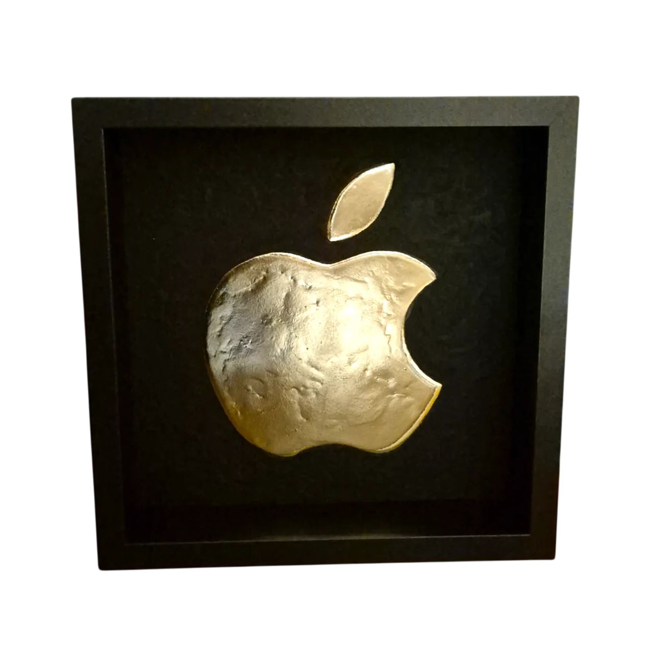 Apple logo 23kt gold plated artwork in frame 80s and 90s collection 8