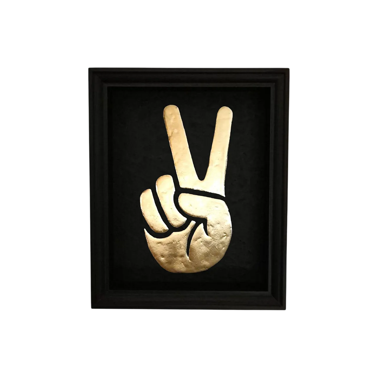 Peace handsign 23kt gold plated in frame PopArt collection 8