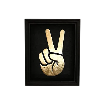 Peace handsign 23kt gold plated in frame PopArt collection