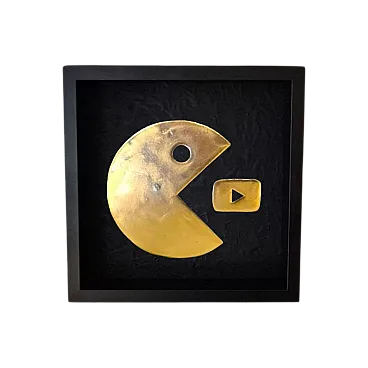 Opere d'arte di pactube oro 23kt dorate nella collezione di cornice degli anni '80 e '90