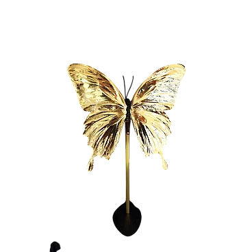 Real Papilio Butterfly dorato in oro 23kt sotto la cupola di vetro