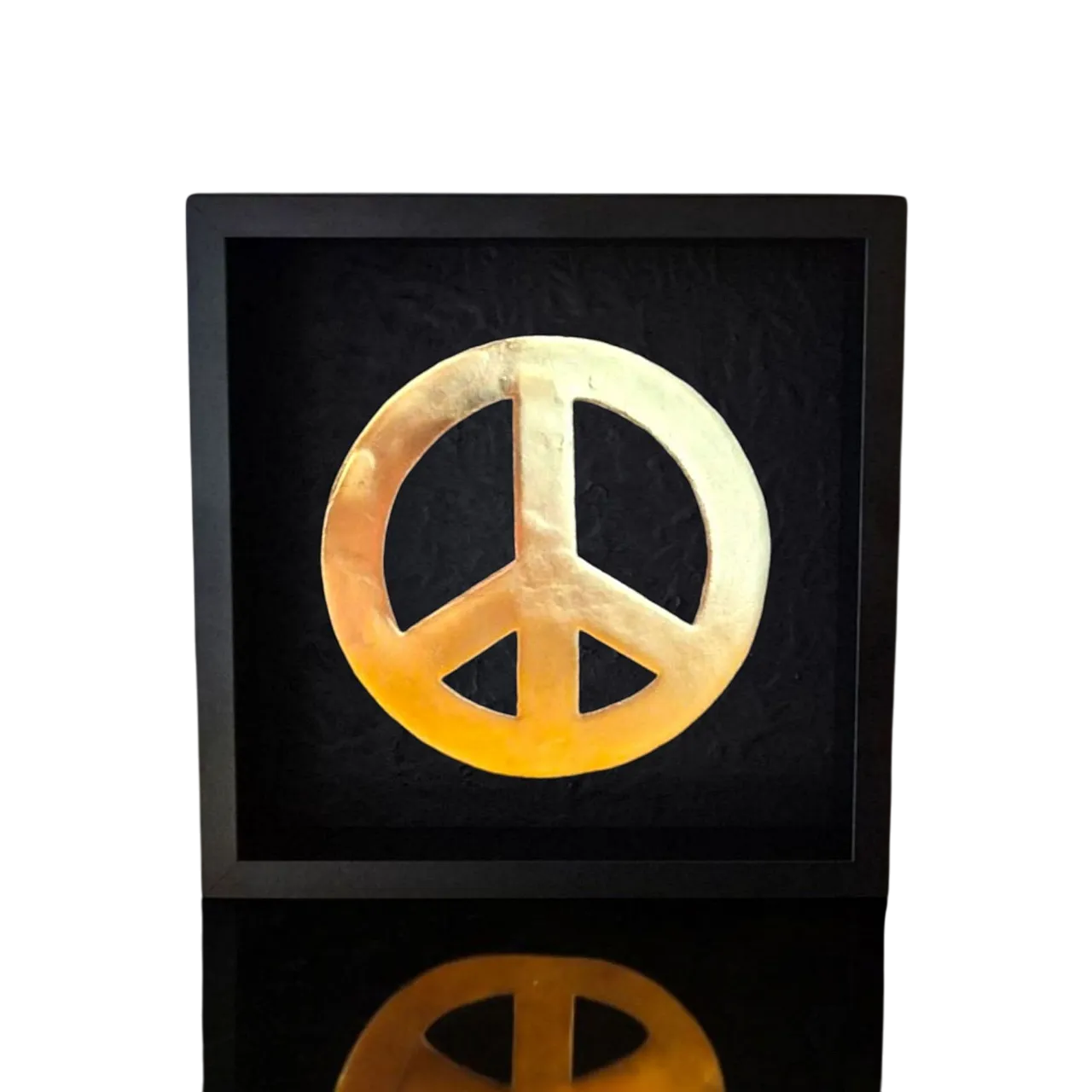 Peace logo 23kt gold gilded in frame limited edition 9
