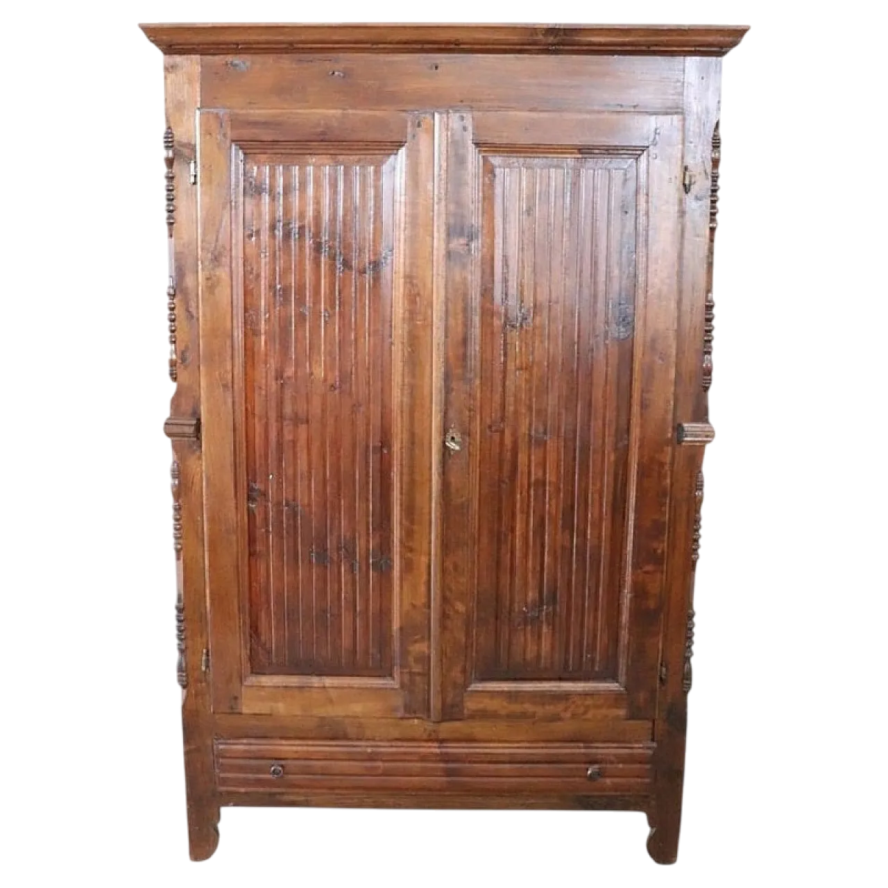 Solid poplar wardrobe, mid 19th century 13