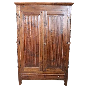 Solid poplar wardrobe, mid 19th century
