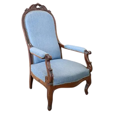 Upmoufilled walnut armchair, mid -19th century