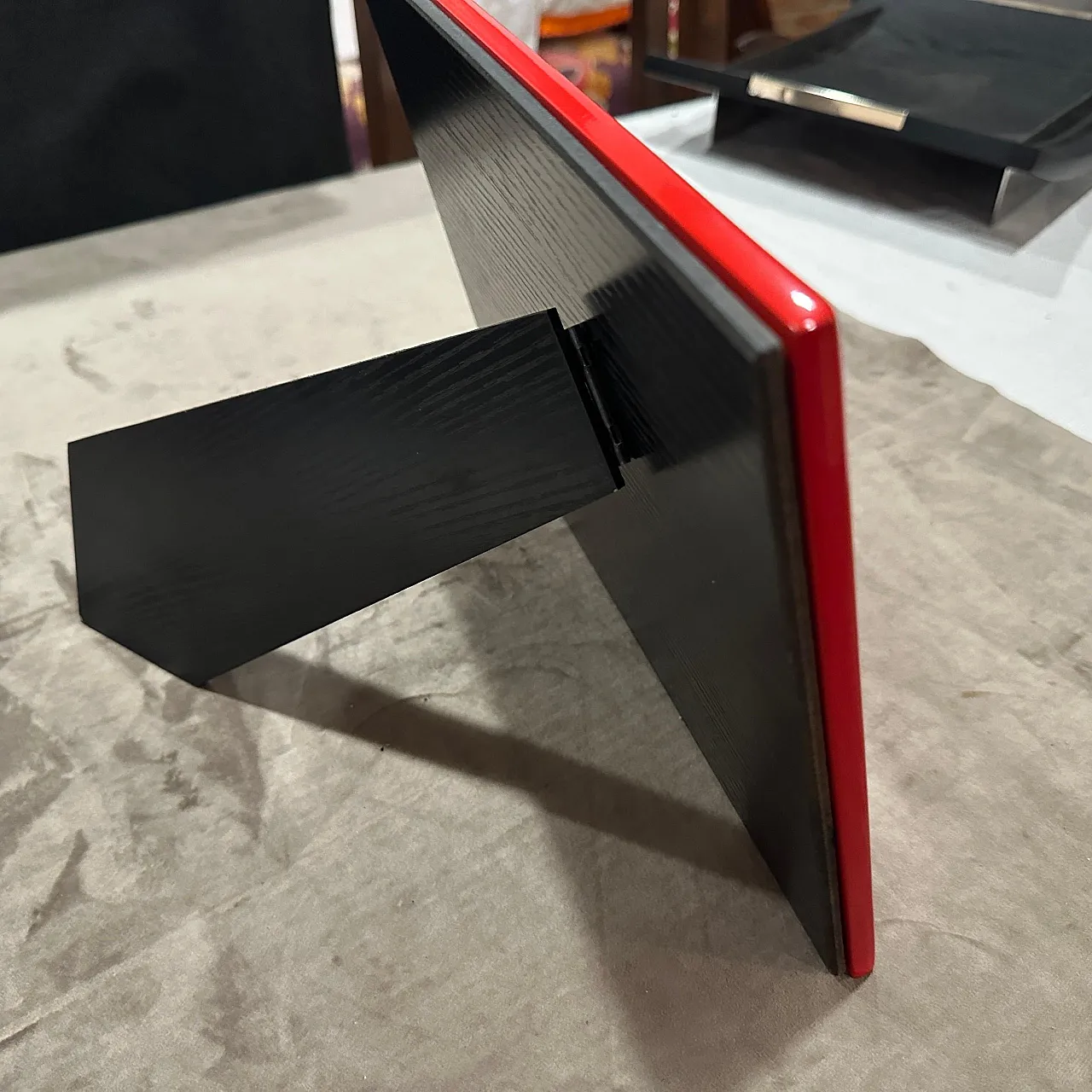 Red lacquered wooden double frame by Bussolari, 1990s 12