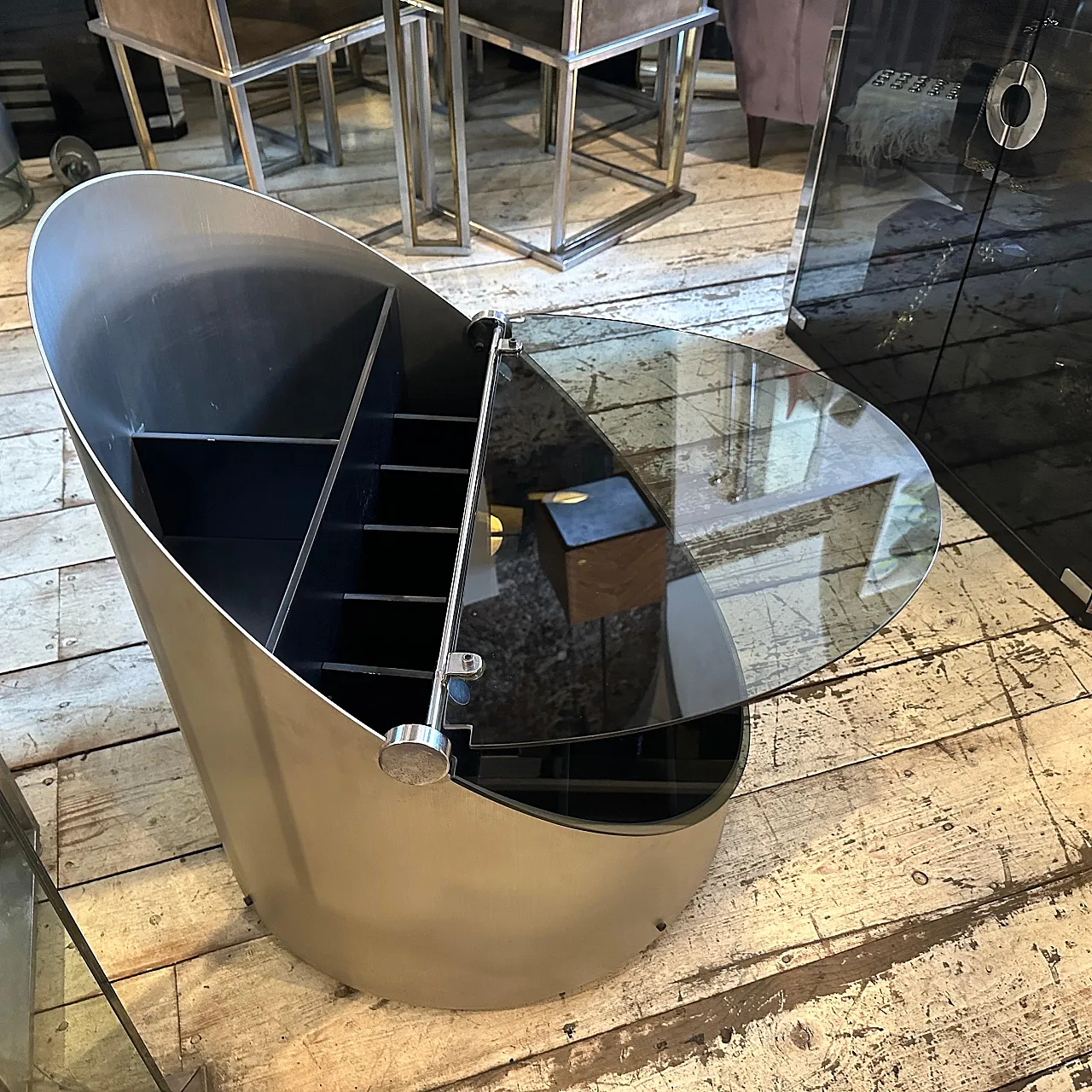 Bar cart by Claudio Salocchi for Luigi Sormani, 1970s 12