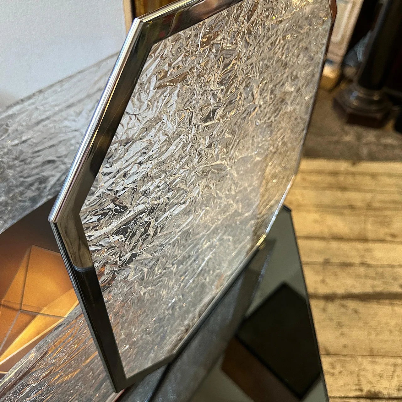 Vassoio in lucite e argento di Ulderico Cavinato, anni '80 4