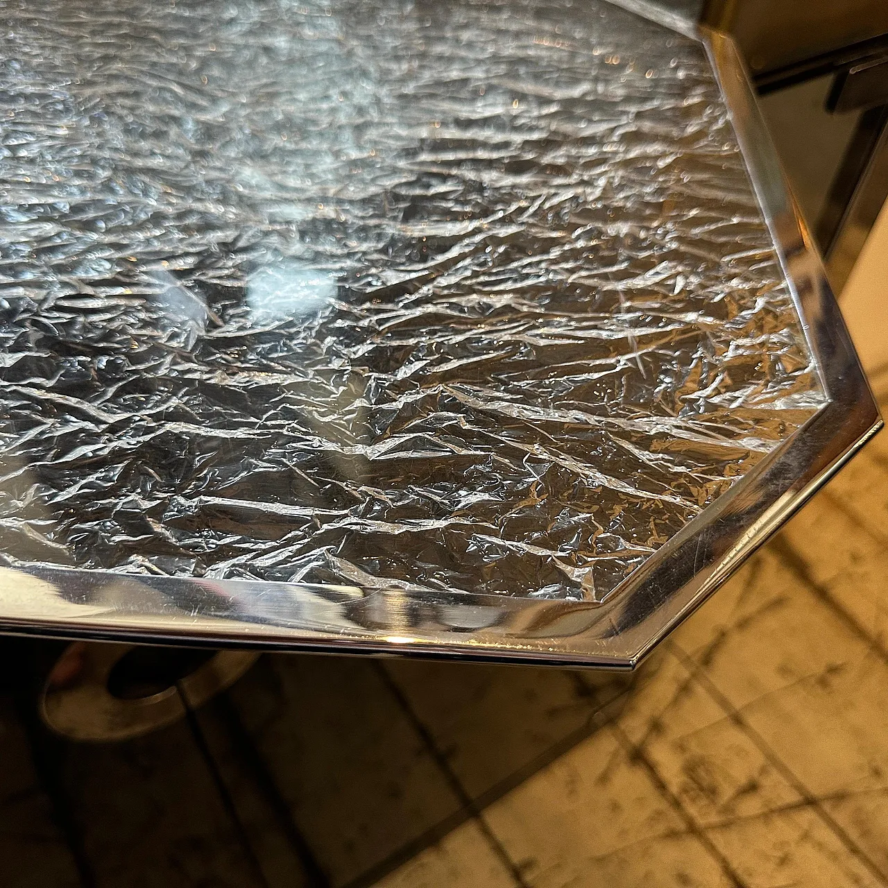 Vassoio in lucite e argento di Ulderico Cavinato, anni '80 7