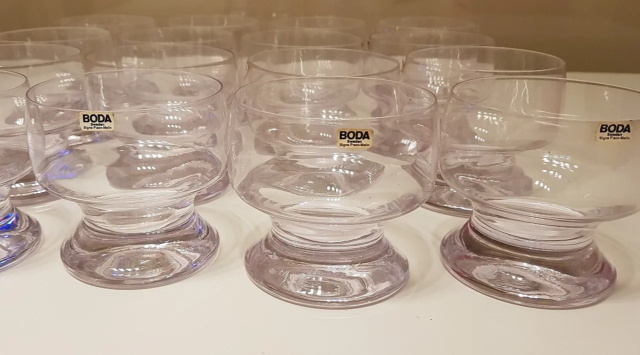 Boda Sweden cups in glass, 70s 1