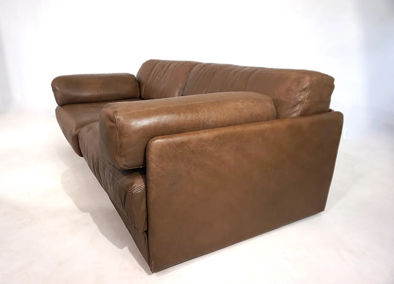 Two-seater leather sofa bed by De Sede, 1970s 2