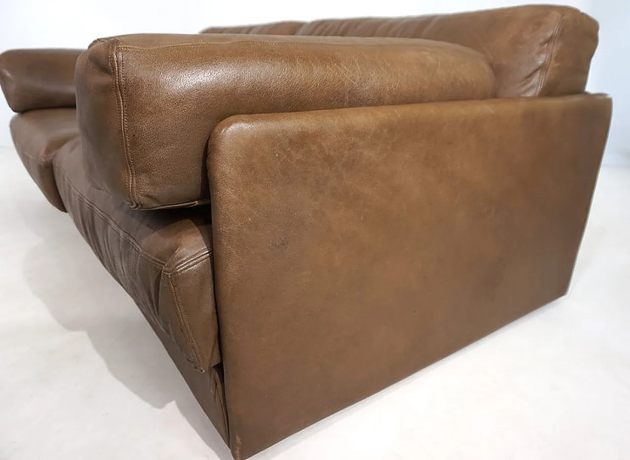 Two-seater leather sofa bed by De Sede, 1970s 8